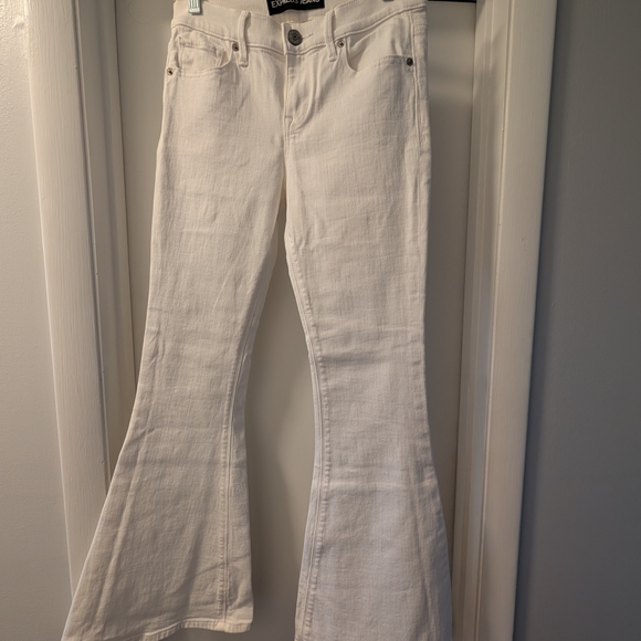 Express Denim - Express White Denim Flare Jeans